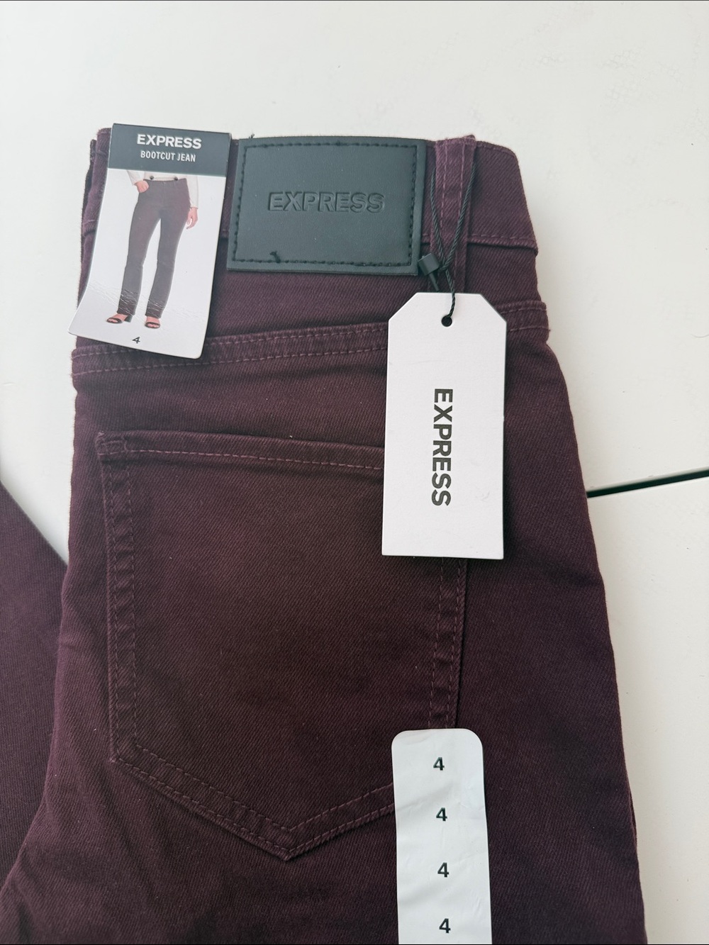 Express High-Rise Skinny Jeans in Burgundy size 4 boot cut Jean denim - Picture 4 of 6